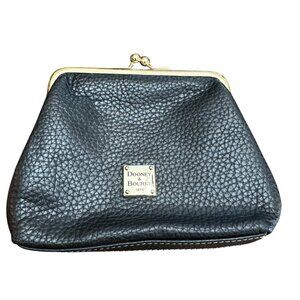Dooney & Bourke Pebble Grain Coin Framed Purse Black Change Wallet